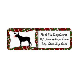 Irish Wolfhound Christmas Return Address Label
