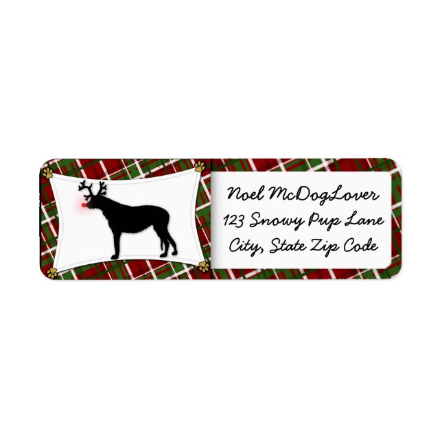 Irish Wolfhound Christmas Return Address Label (Front)