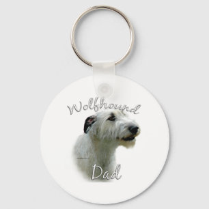Irish Wolfhound Dad 2 Key Ring