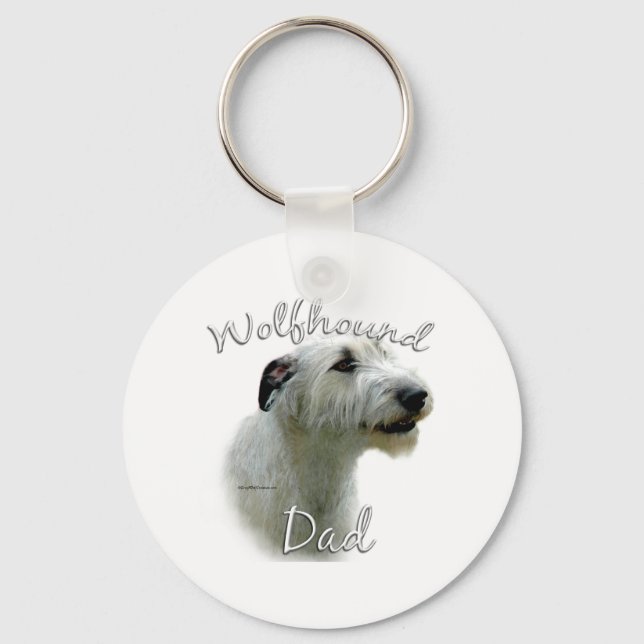 Irish Wolfhound Dad 2 Key Ring (Front)