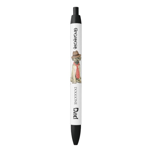 Irish Wolfhound Dad Black Ink Pen (Front Vertical)