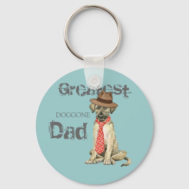 Irish Wolfhound Dad Key Ring (Front)