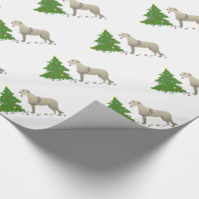 Irish Wolfhound Dog Breed Silhouette Christmas Wrapping Paper (Corner)