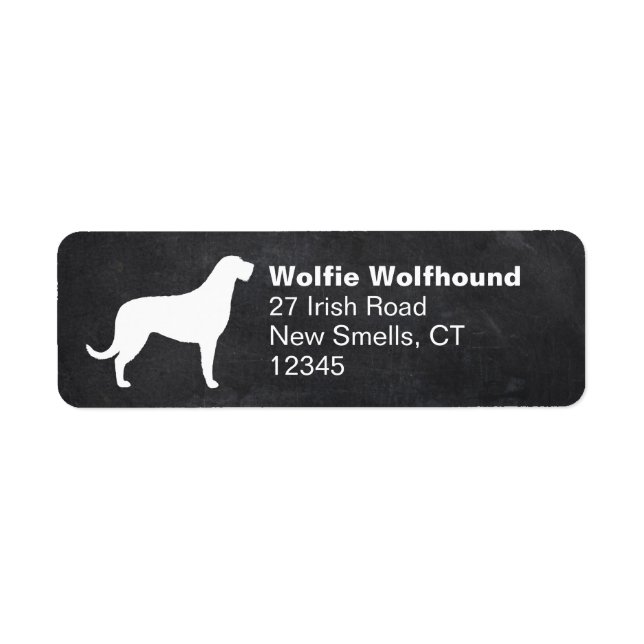 Irish Wolfhound Dog Breed Silhouette Return Address Label (Front)