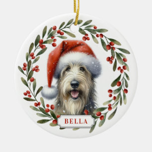 Irish Wolfhound Dog Ceramic Circle Ornament