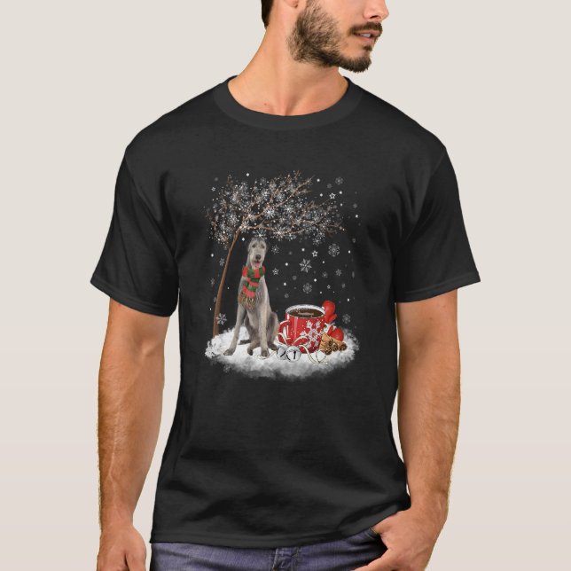 Irish Wolfhound Dog In The Snow Christmas Winter X T-Shirt (Front)