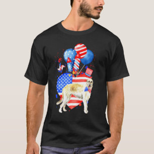 Irish Wolfhound Dog Merica 4th Of July American Fl T-Shirt