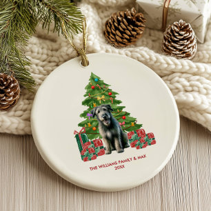 Irish Wolfhound Dog Personalised Christmas Ceramic Ornament