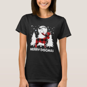 Irish Wolfhound Dog Plaid Xmas Pajama Reindeer Ant T-Shirt