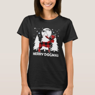 Irish Wolfhound Dog Plaid Xmas Pajama Reindeer Ant T-Shirt