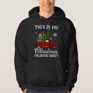 Irish Wolfhound Dog Riding Red Truck With Christma Hoodie