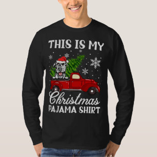 Irish Wolfhound Dog Riding Red Truck With Christma T-Shirt