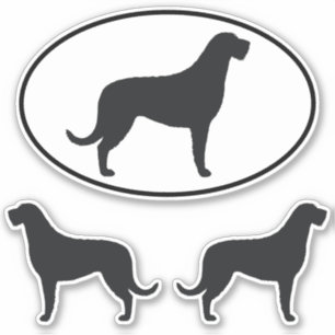 Irish Wolfhound Dog Silhouettes Vinyl Sticker Set