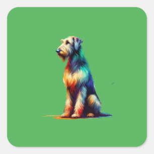 Irish Wolfhound Dog Square Sticker