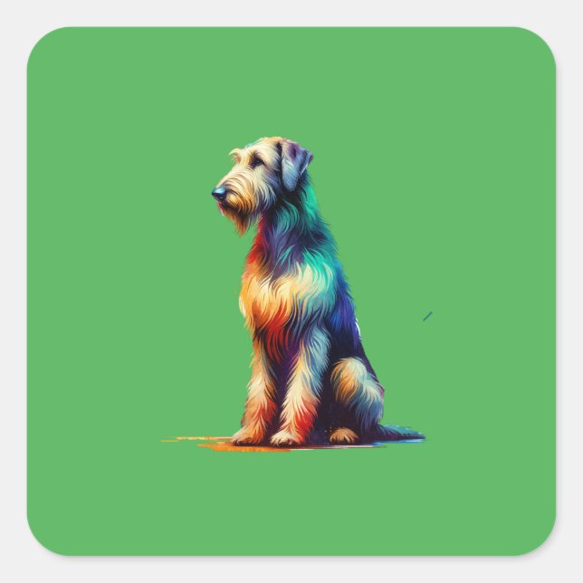 Irish Wolfhound Dog Square Sticker (Front)