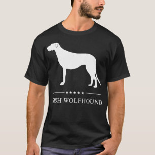 Irish Wolfhound Dog White Silhouette Pullover 