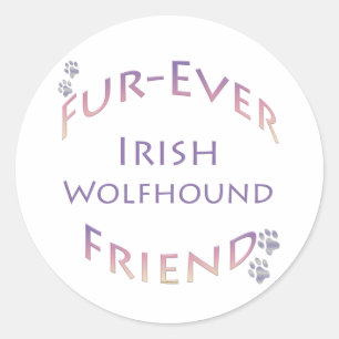 Irish Wolfhound Furever Classic Round Sticker