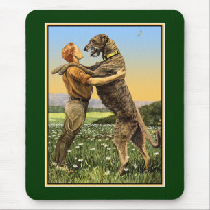 "Irish Wolfhound Greeting" Mouse Pad