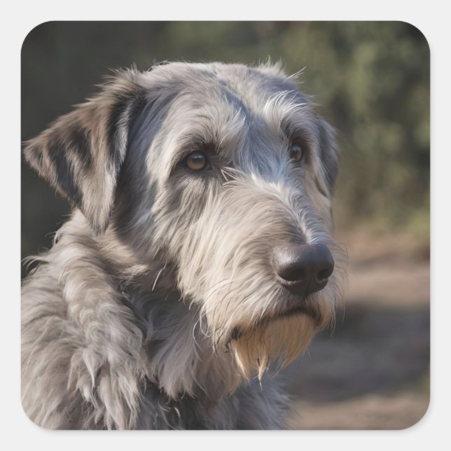 Irish Wolfhound I Am Not Amused,  Square Sticker (Front)