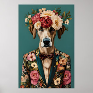 Irish Wolfhound In Suit Poster, Irish Wolfhound Poster