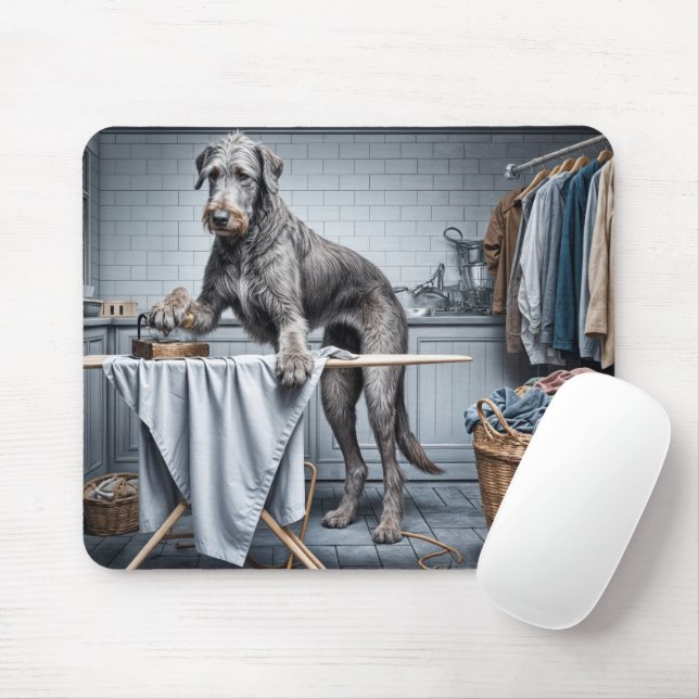 Irish Wolfhound Ironing Clothes Mouse Pad (With Mouse)