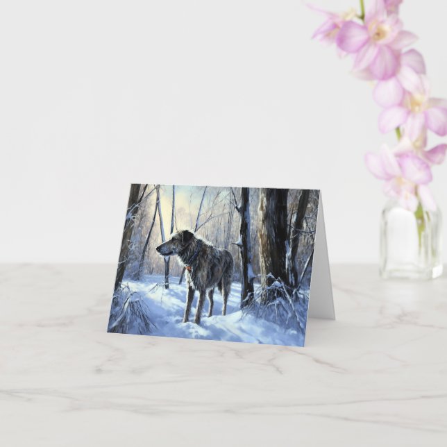 Irish Wolfhound  Let It Snow Christmas Card (Orchid)