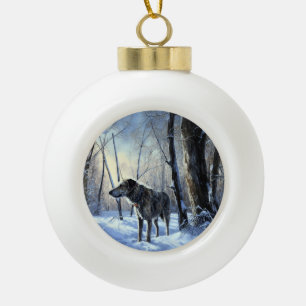 Irish Wolfhound  Let It Snow Christmas Ceramic Ball Christmas Ornament