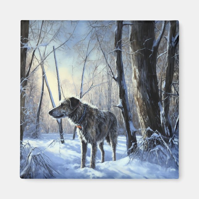 Irish Wolfhound  Let It Snow Christmas Magnet (Front)