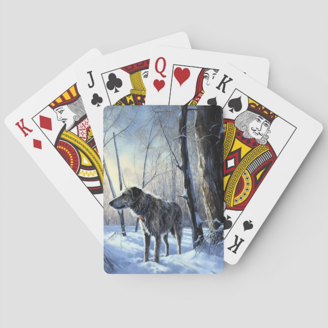 Irish Wolfhound  Let It Snow Christmas Playing Cards (Back)