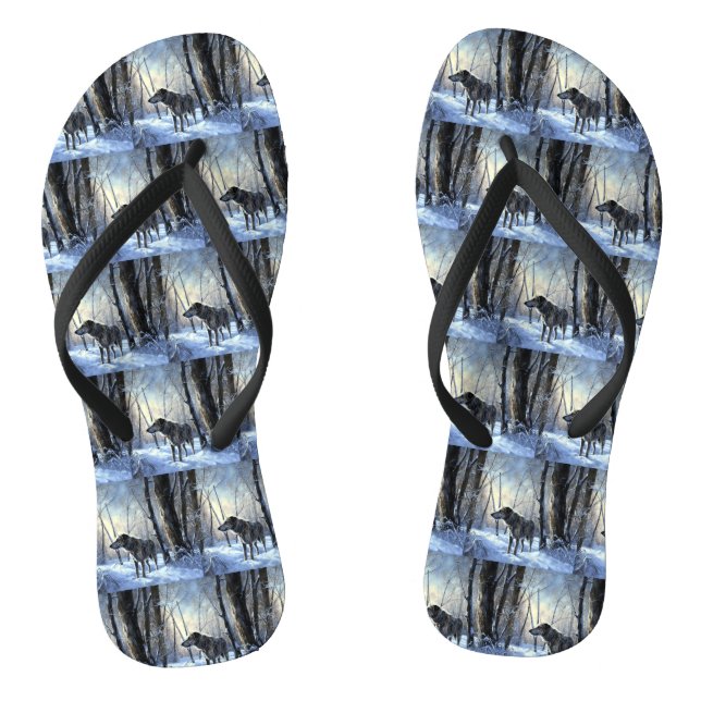 Irish Wolfhound  Let It Snow Christmas Thongs (Footbed)
