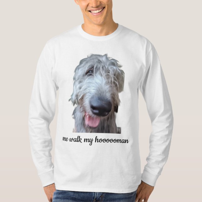 Irish Wolfhound Long Sleeve Shirt – Me Walk  (Front)