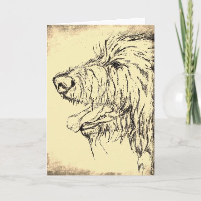 Irish Wolfhound looking pleased Greeting Card (Front)