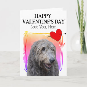 Irish Wolfhound Love You Mum Custom Valentine Card