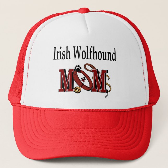 Irish Wolfhound MOM Gifts Trucker Hat (Front)
