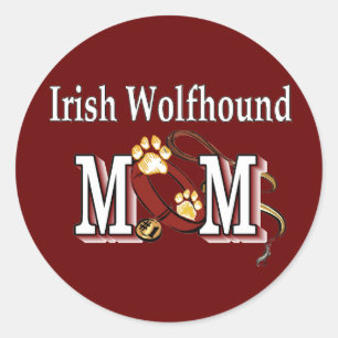 irish wolfhound mum gifts classic round sticker