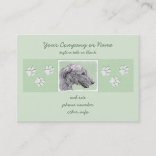 Irish Wolfhound Painting - Cute Original Dog Art Business Card