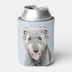 Irish Wolfhound Painting - Cute Original Dog Art Can Cooler