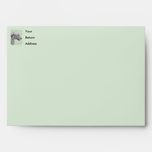 Irish Wolfhound Painting - Cute Original Dog Art Envelope (Front)