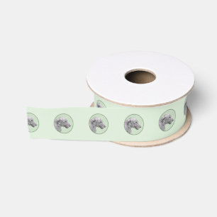Irish Wolfhound Painting - Cute Original Dog Art Grosgrain Ribbon