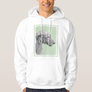 Irish Wolfhound Painting - Cute Original Dog Art Hoodie