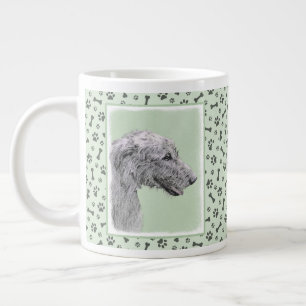 Irish Wolfhound Painting - Cute Original Dog Art Large Coffee Mug