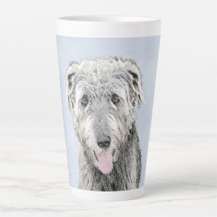 Irish Wolfhound Painting - Cute Original Dog Art Latte Mug