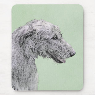 Irish Wolfhound Painting - Cute Original Dog Art Mouse Pad