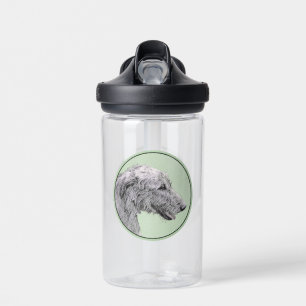 Irish Wolfhound Painting - Cute Original Dog Art Water Bottle