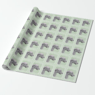 Irish Wolfhound Painting - Cute Original Dog Art Wrapping Paper