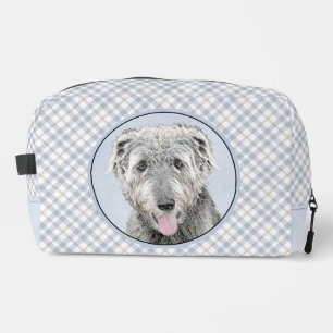 Irish Wolfhound Painting Grey Original Dog Art Dopp Kit