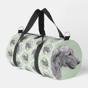 Irish Wolfhound Painting Grey Original Dog Art Duffle Bag