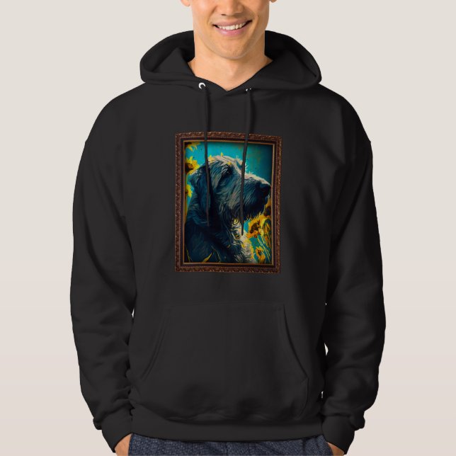 Irish Wolfhound Painting Sunflower Flower Mom Wome Hoodie (Front)