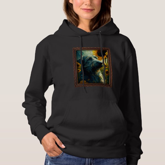 Irish Wolfhound Painting Sunflower Flower Mom Wome Hoodie (Front)