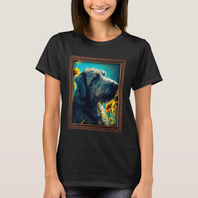 Irish Wolfhound Painting Sunflower Flower Mom Wome T-Shirt (Front)